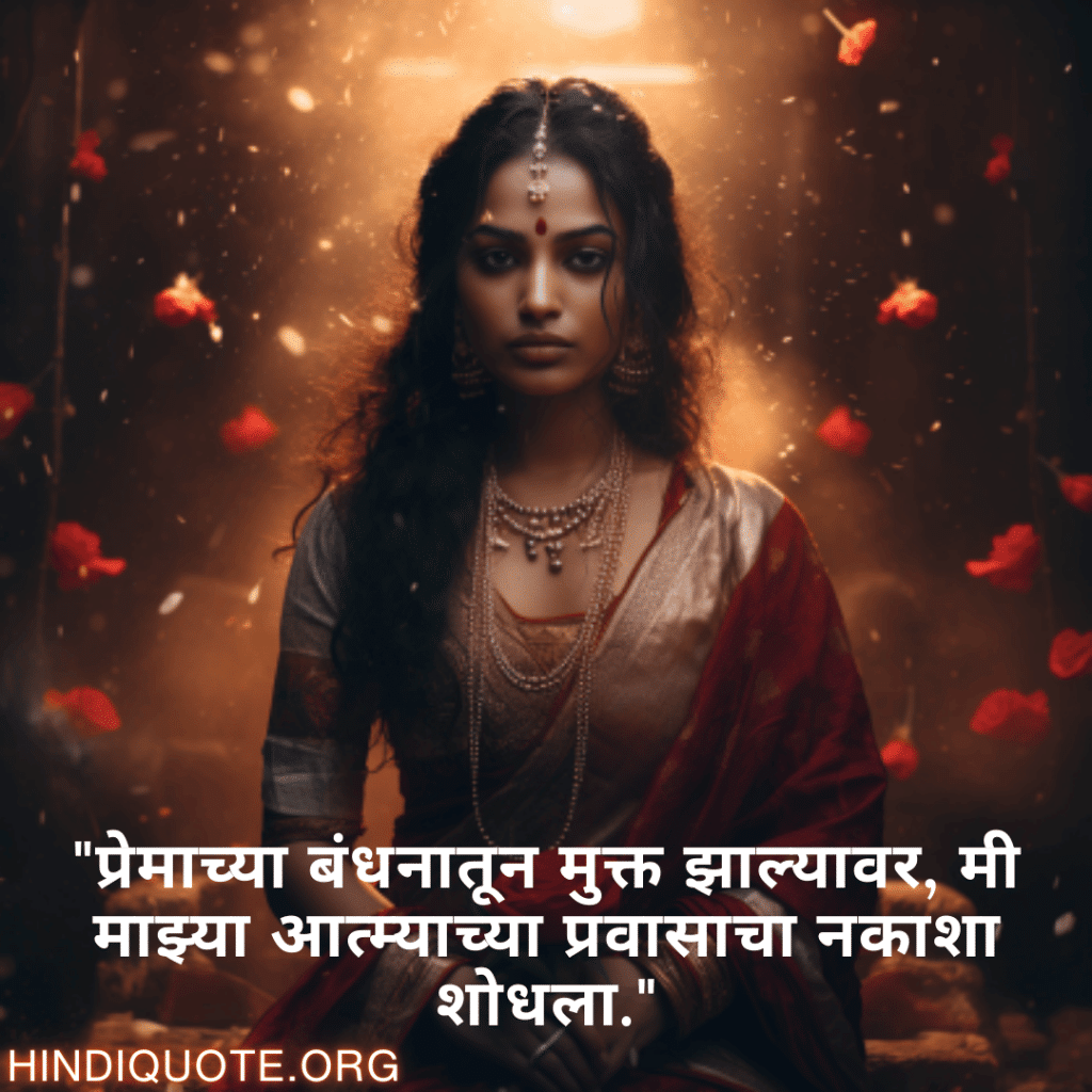"प्रेमाच्या बंधनातून मुक्त झाल्यावर, मी माझ्या आत्म्याच्या प्रवासाचा नकाशा शोधला."