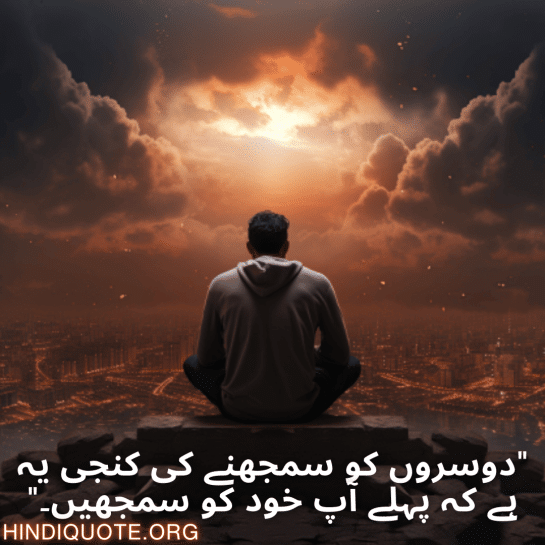 "دوسروں کو سمجھنے کی کنجی یہ ہے کہ پہلے آپ خود کو سمجھیں۔"