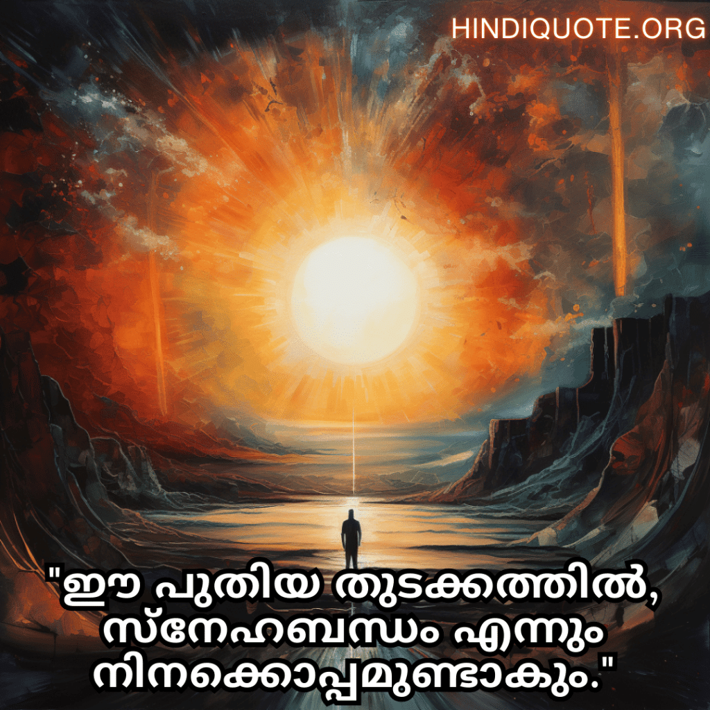 Friendship Quotes In Malayalam For Celebrating New Beginnings "ഈ പുതിയ തുടക്കത്തിൽ, സ്നേഹബന്ധം എന്നും നിനക്കൊപ്പമുണ്ടാകും."