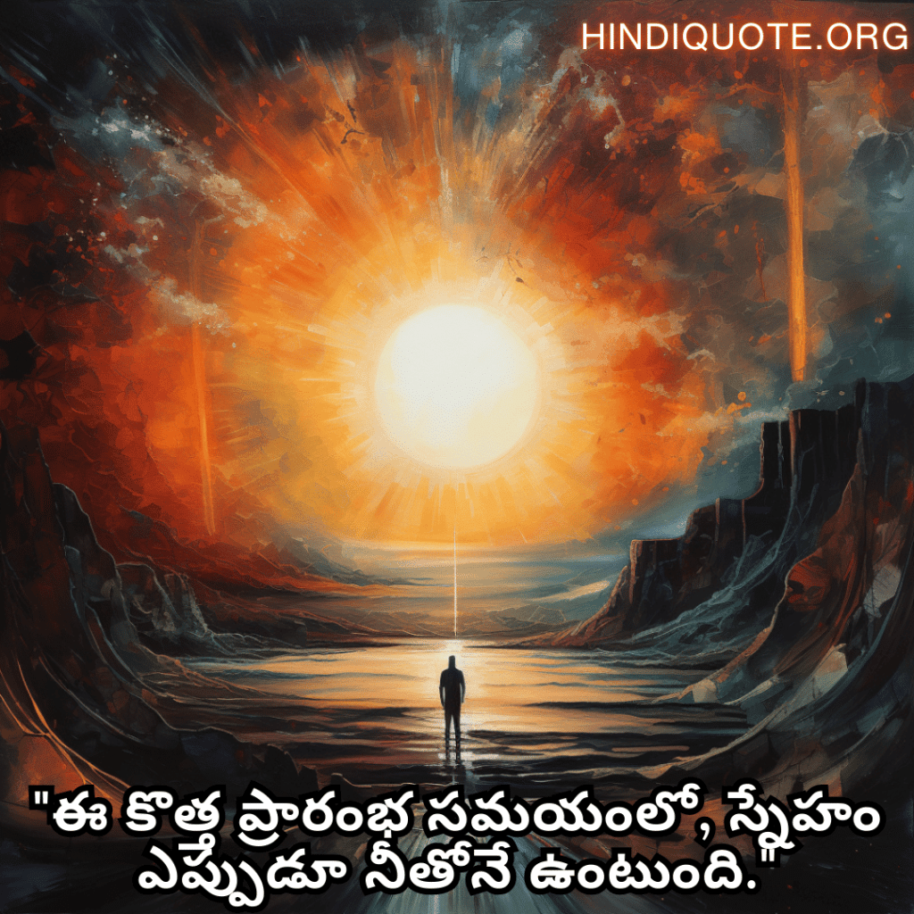 Friendship Quotes In Telugu For Celebrating New Beginnings "ఈ కొత్త ప్రారంభ సమయంలో, స్నేహం ఎప్పుడూ నీతోనే ఉంటుంది."