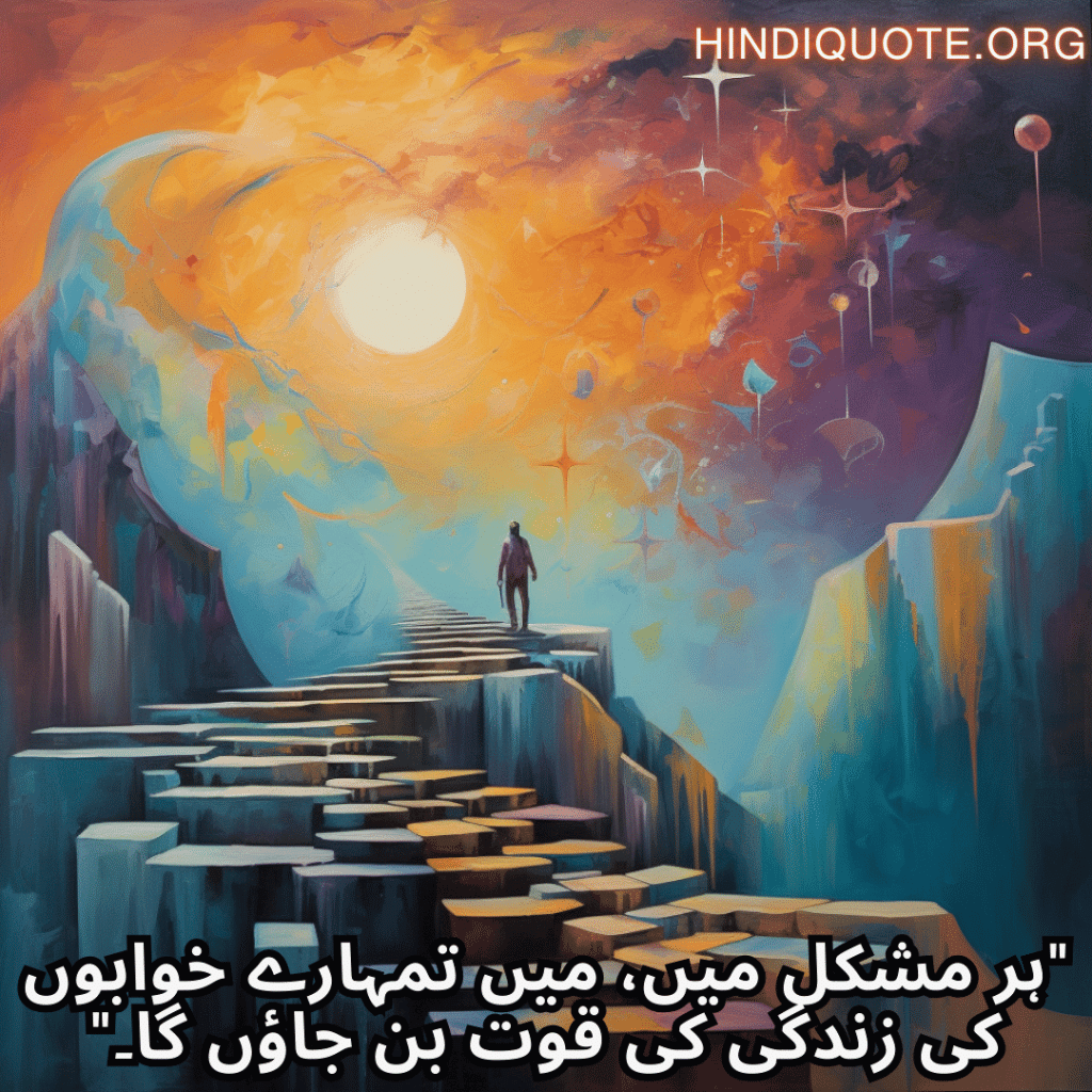 Friendship Quotes In Urdu For Supporting Dreams And Aspirations "ہر مشکل میں، میں تمہارے خوابوں کی زندگی کی قوت بن جاؤں گا۔"
