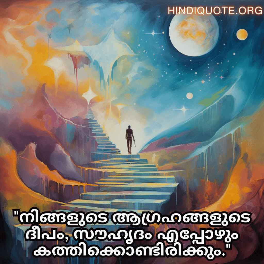 Friendship Quotes In Malayalam For Supporting Dreams And Aspirations "നിങ്ങളുടെ ആഗ്രഹങ്ങളുടെ ദീപം, സൗഹൃദം എപ്പോഴും കത്തിക്കൊണ്ടിരിക്കും."