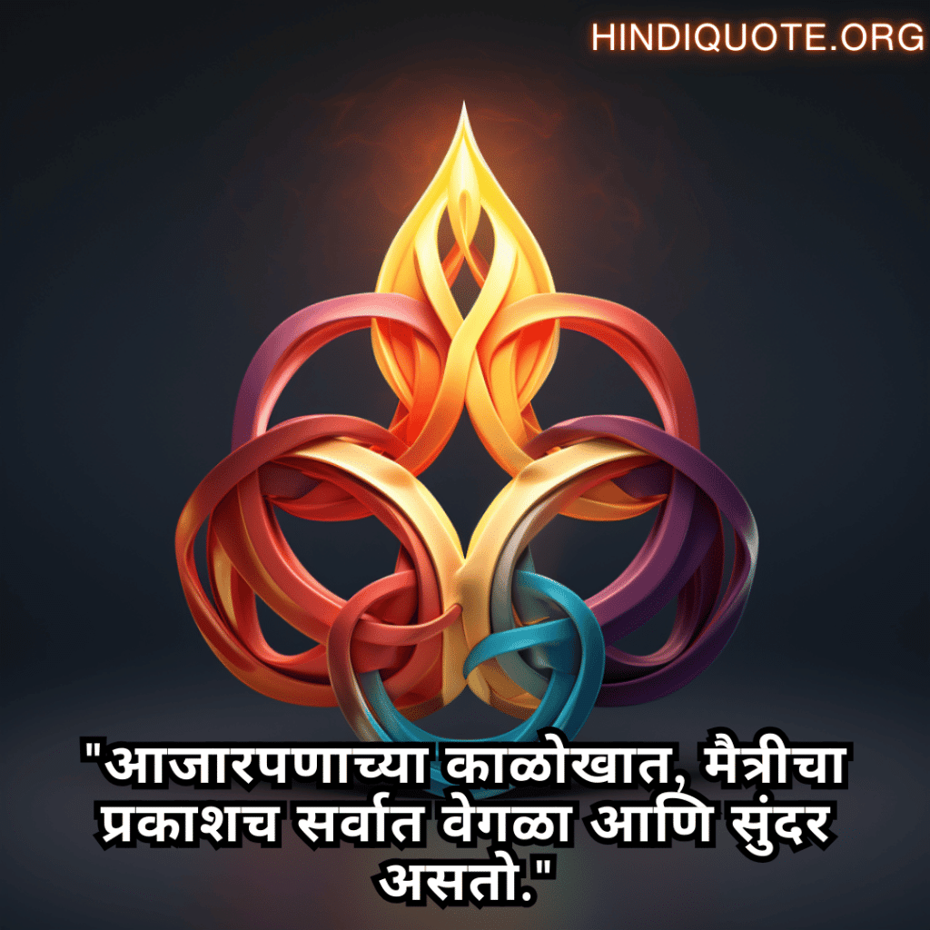 Friendship Quotes In Marathi For Times Of Sickness And Health "आजारपणाच्या काळोखात, मैत्रीचा प्रकाशच सर्वात वेगळा आणि सुंदर असतो."