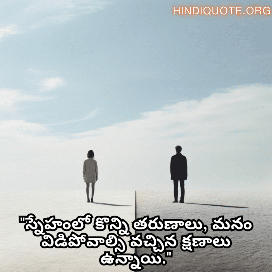 Friendship Day Quotes In Telugu For Parting Ways "స్నేహంలో కొన్ని తరుణాలు, మనం విడిపోవాల్సి వచ్చిన క్షణాలు ఉన్నాయి."