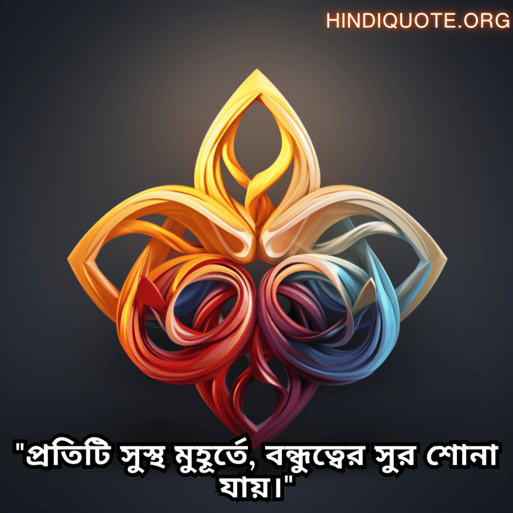 "প্রতিটি সুস্থ মুহূর্তে, বন্ধুত্বের সুর শোনা যায়।"