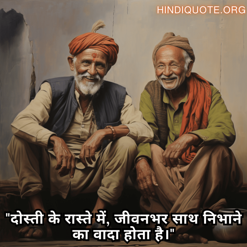 "दोस्ती के रास्ते में, जीवनभर साथ निभाने का वादा होता है।"