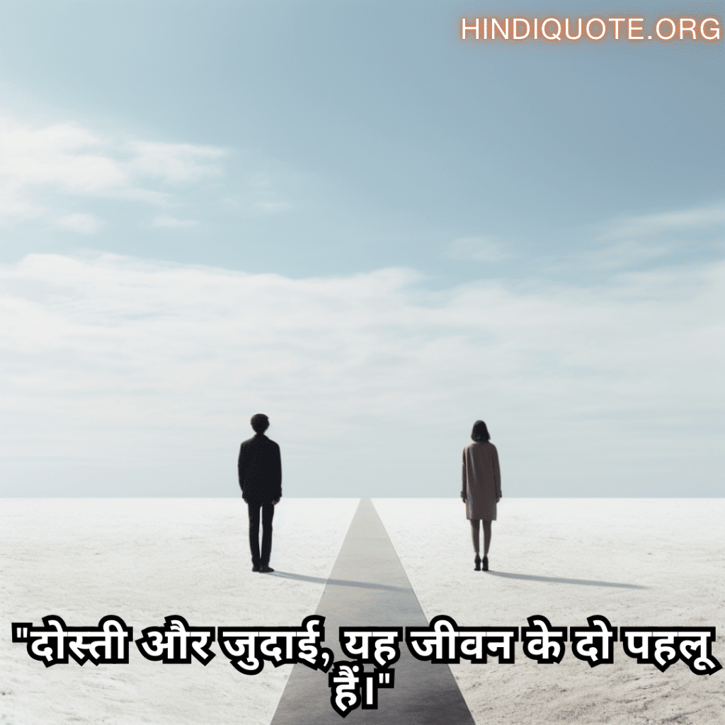 "दोस्ती और जुदाई, यह जीवन के दो पहलू हैं।"