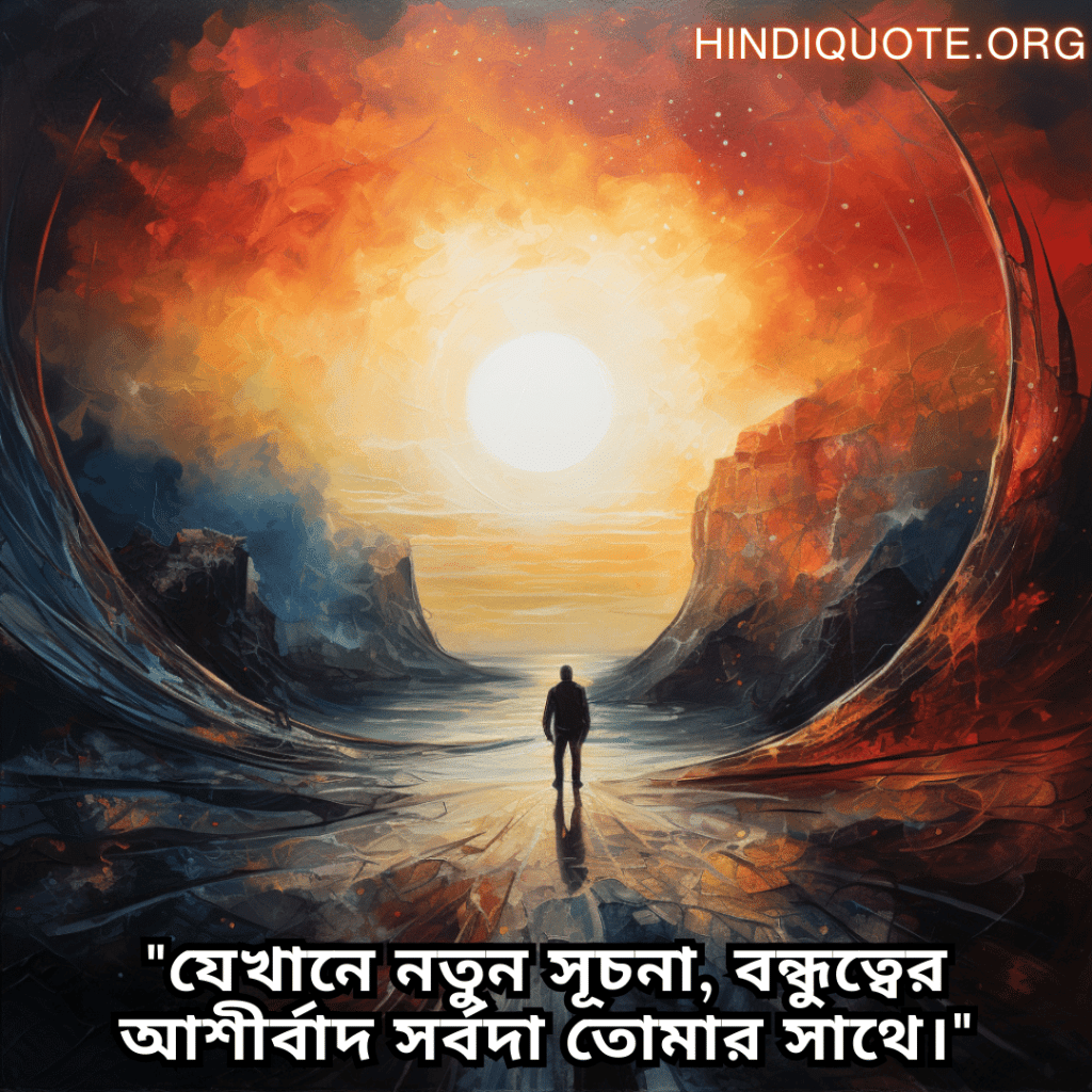 "যেখানে নতুন সূচনা, বন্ধুত্বের আশীর্বাদ সর্বদা তোমার সাথে।"