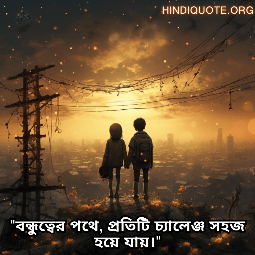 "বন্ধুত্বের পথে, প্রতিটি চ্যালেঞ্জ সহজ হয়ে যায়।"
