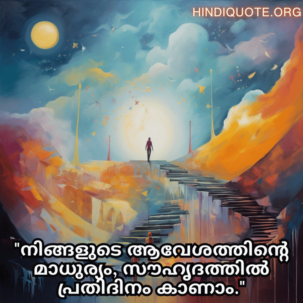 "നിങ്ങളുടെ ആവേശത്തിന്റെ മാധുര്യം, സൗഹൃദത്തിൽ പ്രതിദിനം കാണാം."
