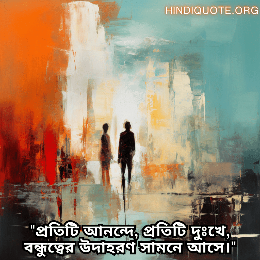 "প্রতিটি আনন্দে, প্রতিটি দুঃখে, বন্ধুত্বের উদাহরণ সামনে আসে।"
