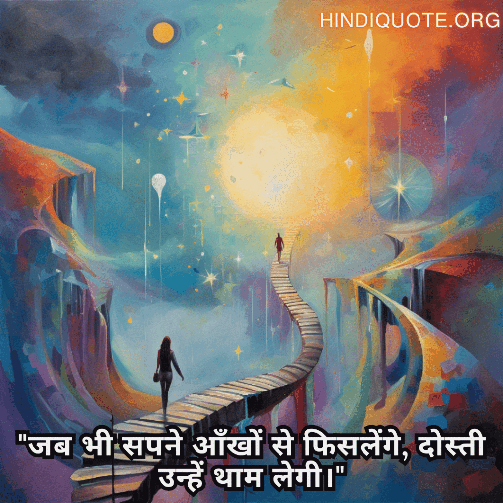 "जब भी सपने आँखों से फिसलेंगे, दोस्ती उन्हें थाम लेगी।"