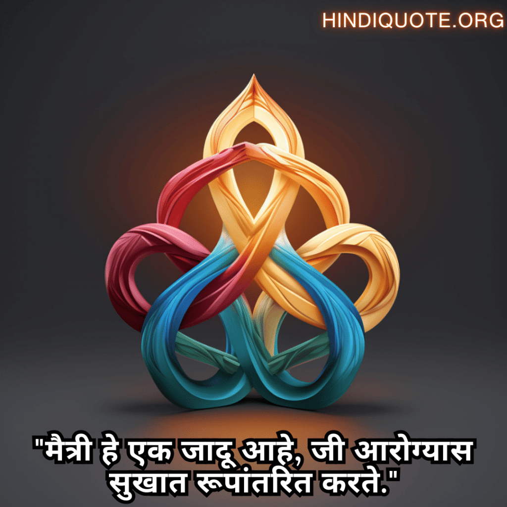 "मैत्री हे एक जादू आहे, जी आरोग्यास सुखात रूपांतरित करते."