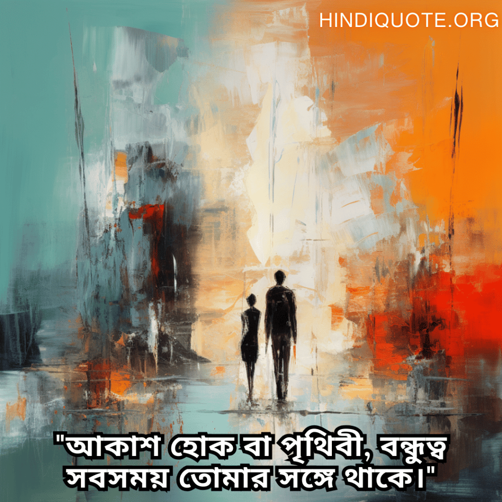 "আকাশ হোক বা পৃথিবী, বন্ধুত্ব সবসময় তোমার সঙ্গে থাকে।"