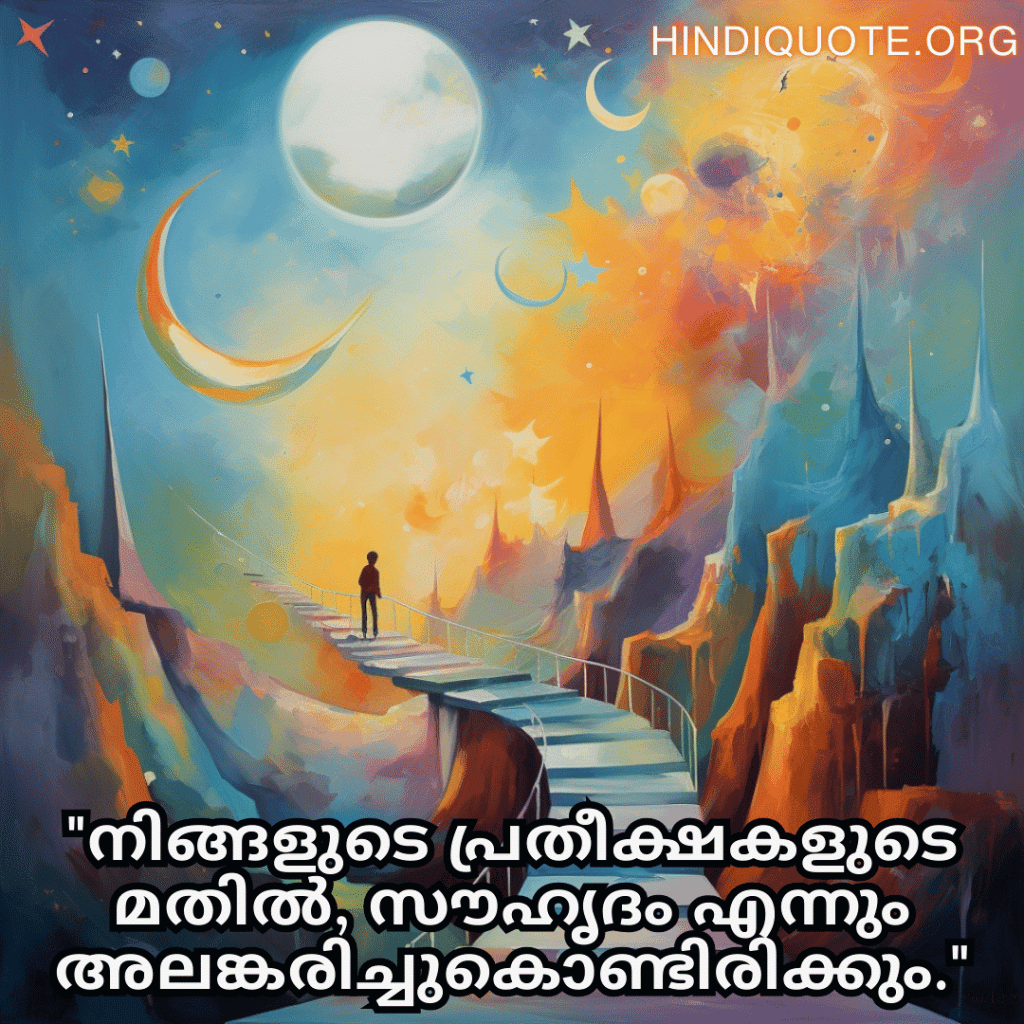 "നിങ്ങളുടെ പ്രതീക്ഷകളുടെ മതിൽ, സൗഹൃദം എന്നും അലങ്കരിച്ചുകൊണ്ടിരിക്കും."
