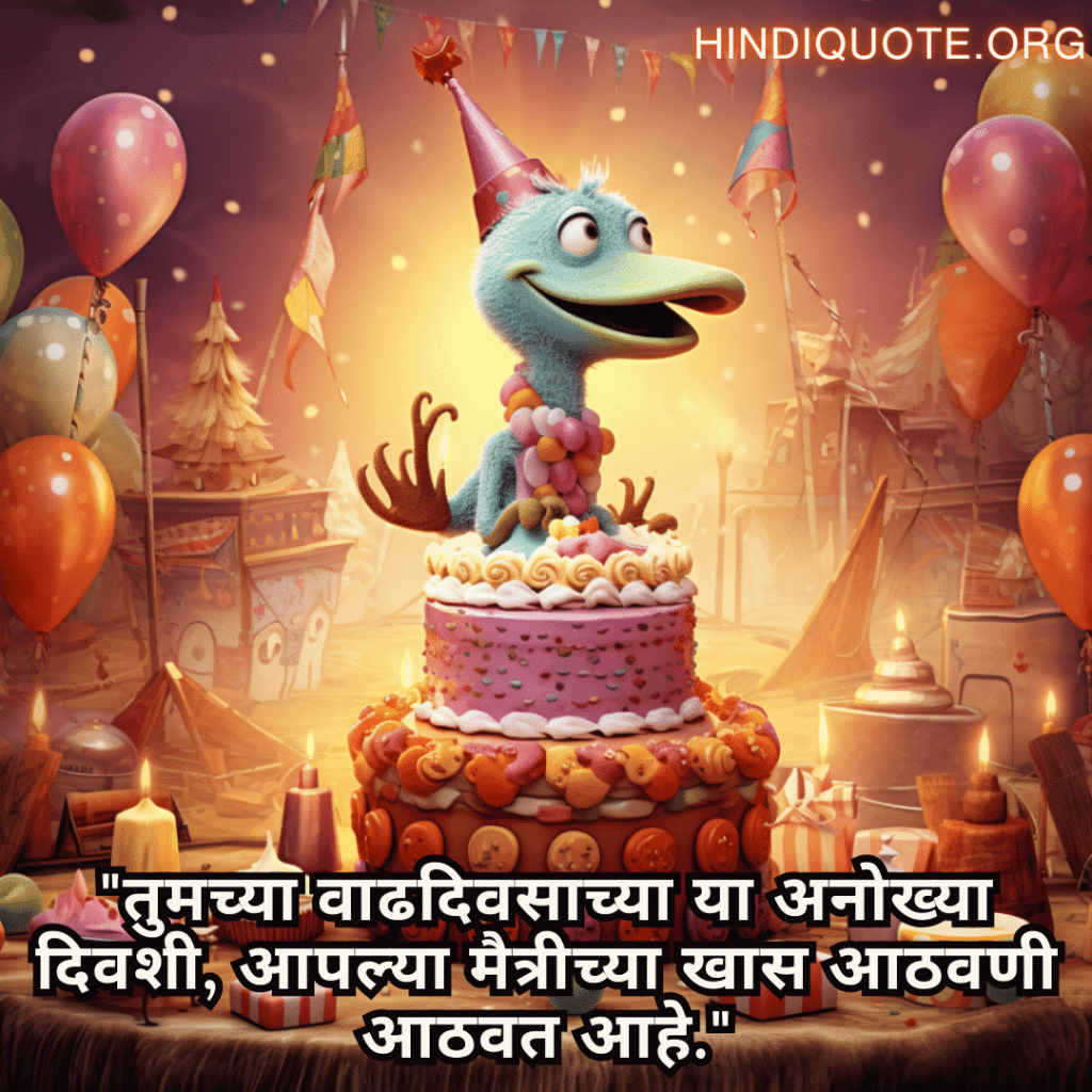 "तुमच्या वाढदिवसाच्या या अनोख्या दिवशी, आपल्या मैत्रीच्या खास आठवणी आठवत आहे."