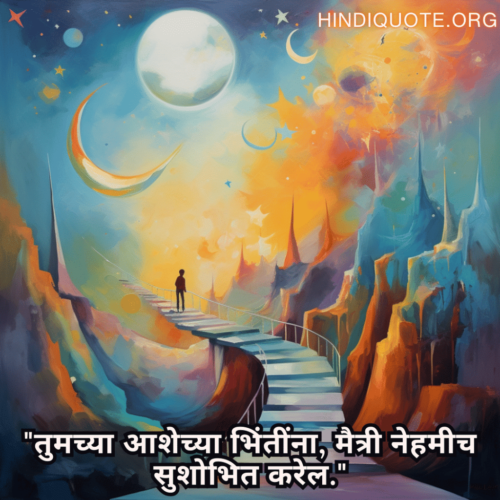 "तुमच्या आशेच्या भिंतींना, मैत्री नेहमीच सुशोभित करेल."