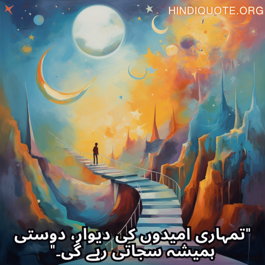 "تمہاری امیدوں کی دیوار، دوستی ہمیشہ سجاتی رہے گی۔"