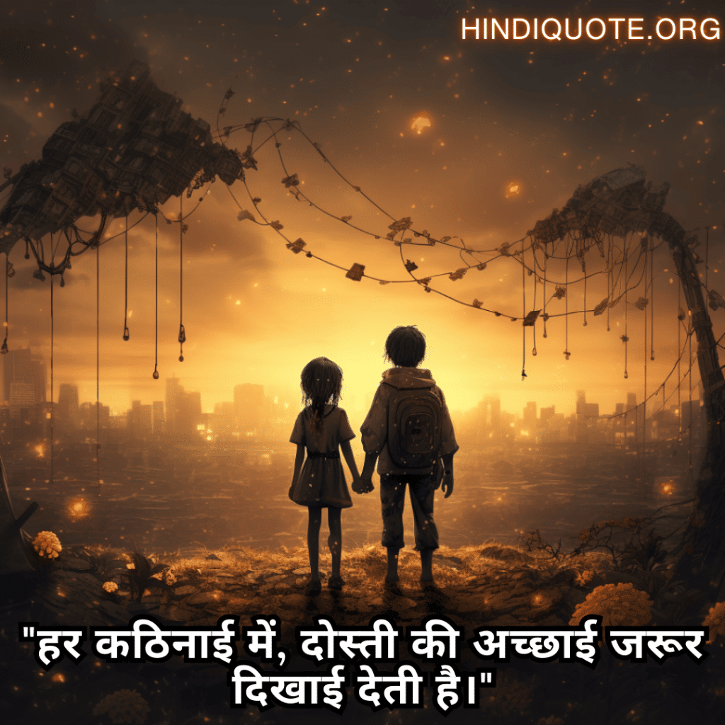 "हर कठिनाई में, दोस्ती की अच्छाई जरूर दिखाई देती है।"