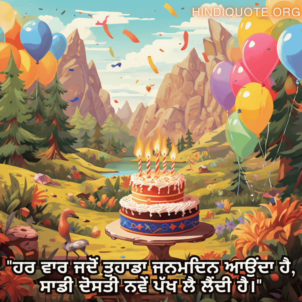 "ਹਰ ਵਾਰ ਜਦੋਂ ਤੁਹਾਡਾ ਜਨਮਦਿਨ ਆਉਂਦਾ ਹੈ, ਸਾਡੀ ਦੋਸਤੀ ਨਵੇਂ ਪੱਖ ਲੈ ਲੈਂਦੀ ਹੈ।"