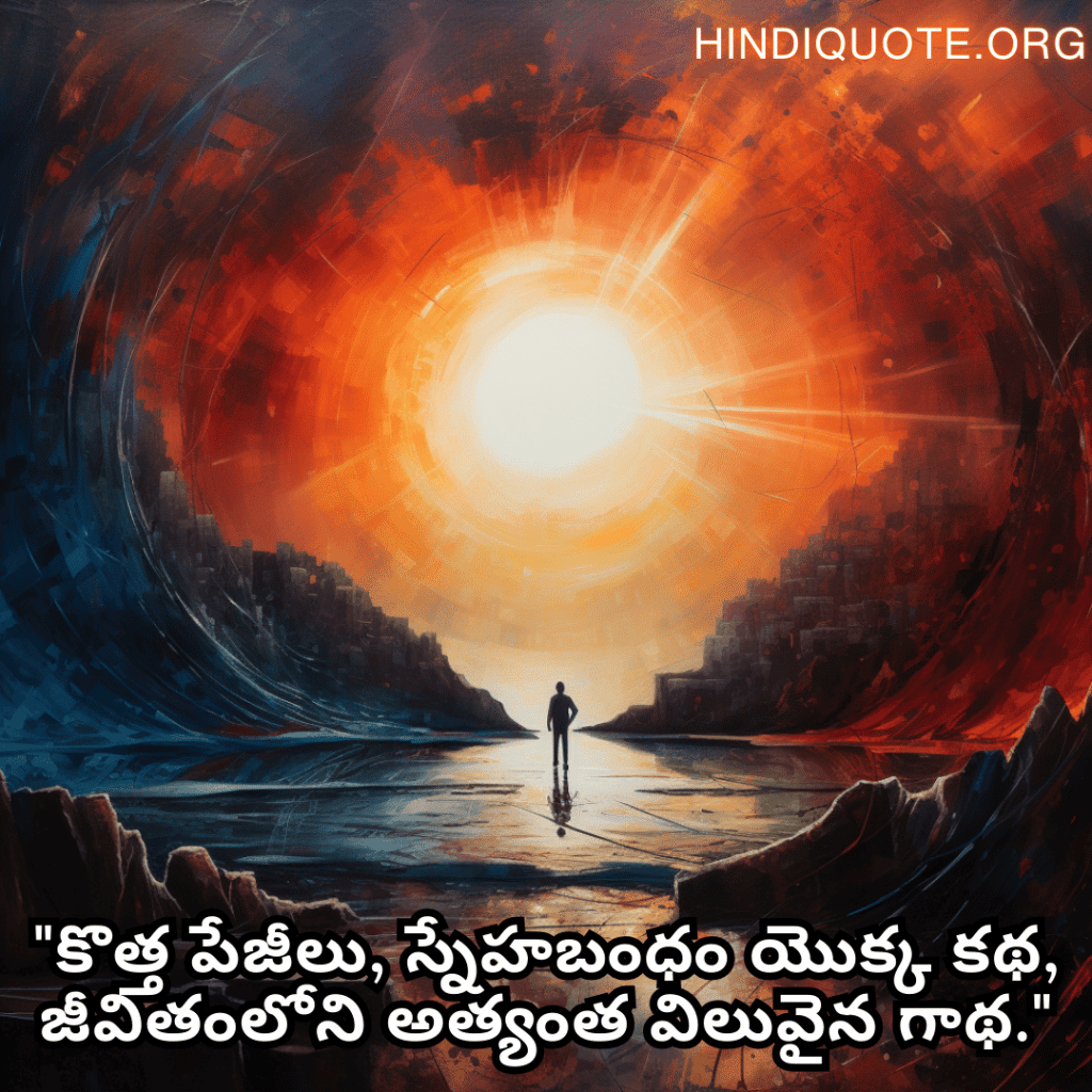 "కొత్త పేజీలు, స్నేహబంధం యొక్క కథ, జీవితంలోని అత్యంత విలువైన గాథ."