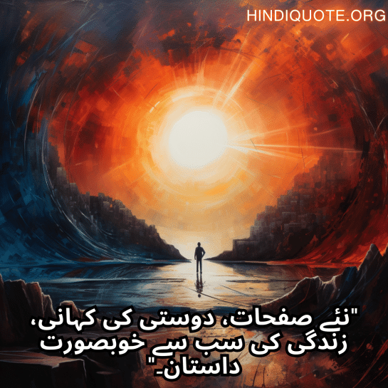 "نئے صفحات، دوستی کی کہانی، زندگی کی سب سے خوبصورت داستان۔"