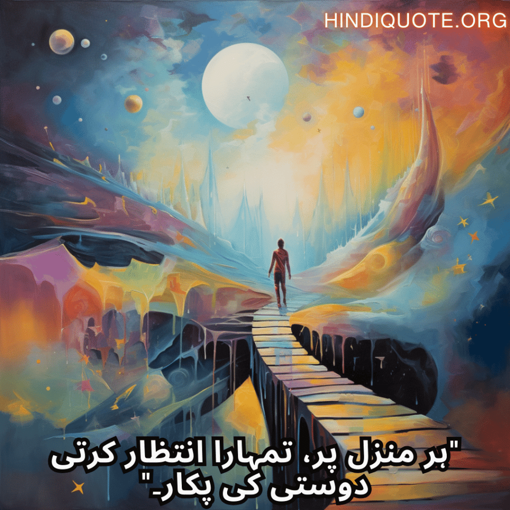 "ہر منزل پر، تمہارا انتظار کرتی دوستی کی پکار۔"