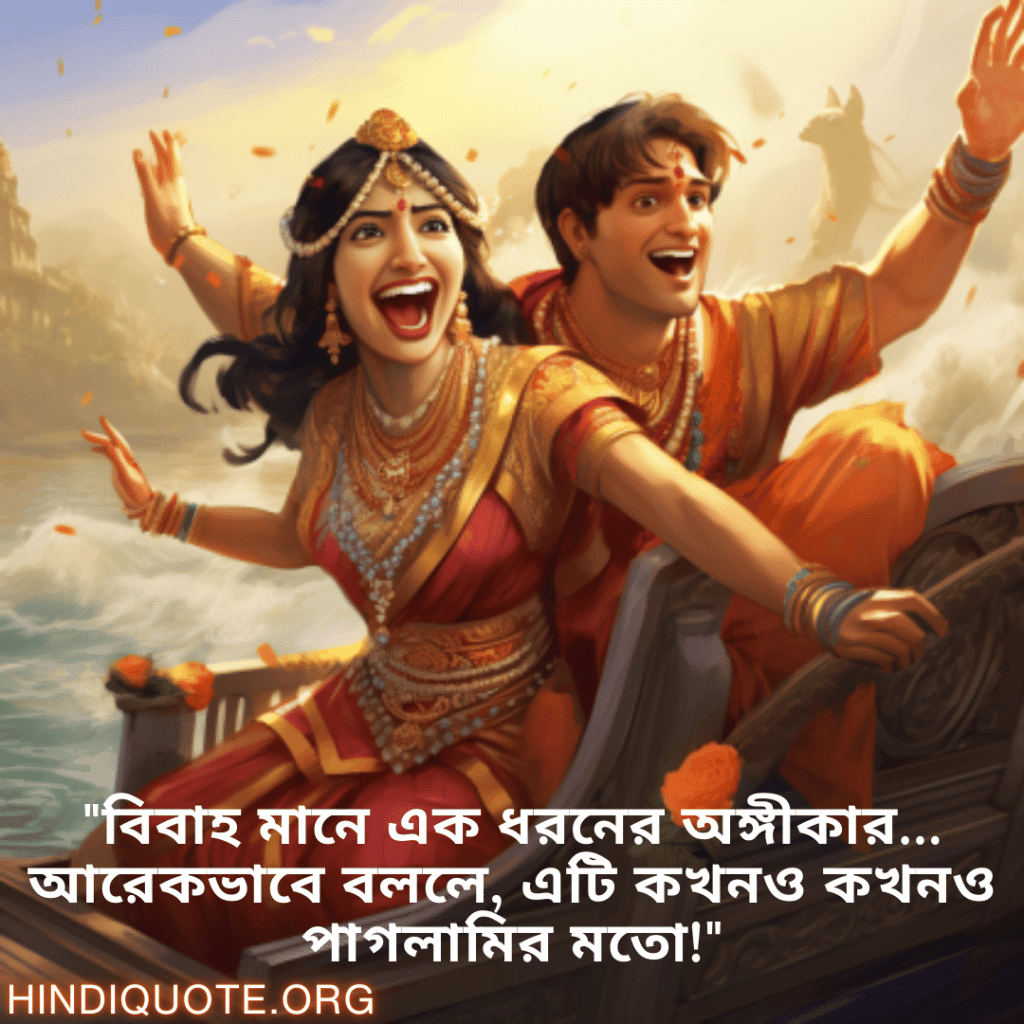 Jokes In Bengali For Your Spouse "বিবাহ মানে এক ধরনের অঙ্গীকার… আরেকভাবে বললে, এটি কখনও কখনও পাগলামির মতো!"