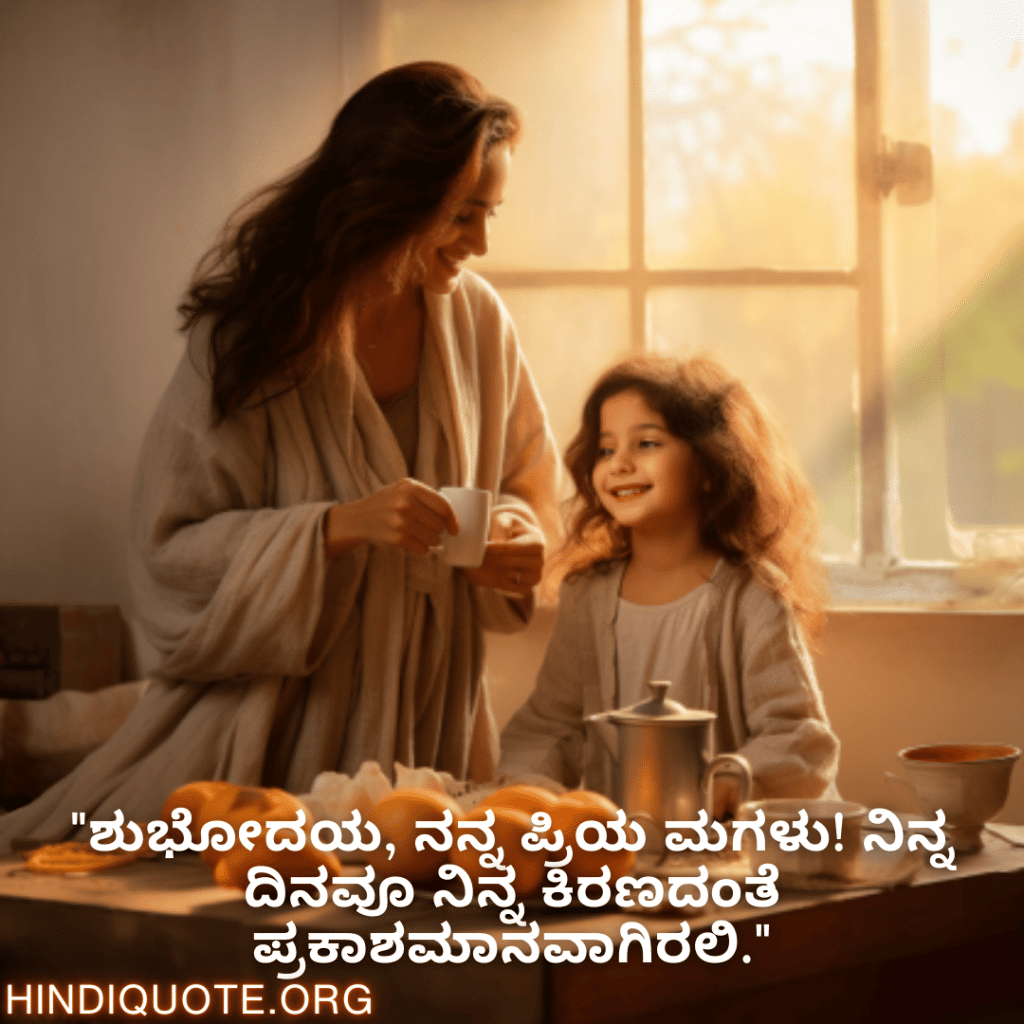 Good morning Wishes In Bengali For Your Daughter "ಶುಭೋದಯ, ನನ್ನ ಪ್ರಿಯ ಮಗಳು! ನಿನ್ನ ದಿನವೂ ನಿನ್ನ ಕಿರಣದಂತೆ ಪ್ರಕಾಶಮಾನವಾಗಿರಲಿ."