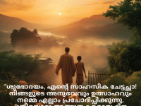 Good morning Wishes In Malayalam For Your Uncle "ശുഭോദയം, എന്റെ സാഹസിക ചേട്ടച്ഛാ! നിങ്ങളുടെ അനുഭവവും ഉത്സാഹവും നമ്മെ എല്ലാം പ്രചോദിപ്പിക്കുന്നു. പുതിയൊരു അത്ഭുതകരമായ ദിനം ആശംസിക്കുന്നു!"
