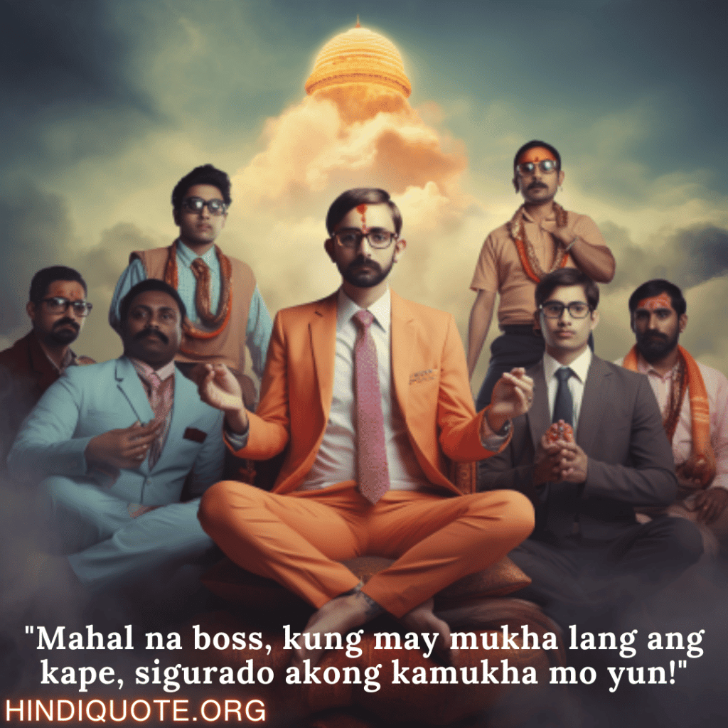 Comedy Quotes Tagalog For Your Boss "Mahal na boss, kung may mukha lang ang kape, sigurado akong kamukha mo yun!"