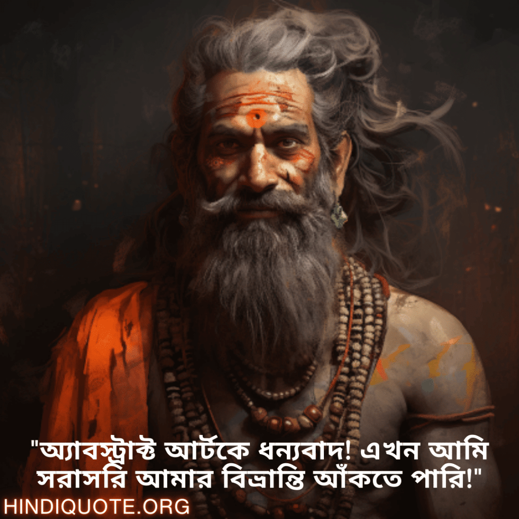 Funny Quotes In Bengali For An Artist "অ্যাবস্ট্রাক্ট আর্টকে ধন্যবাদ! এখন আমি সরাসরি আমার বিভ্রান্তি আঁকতে পারি!"