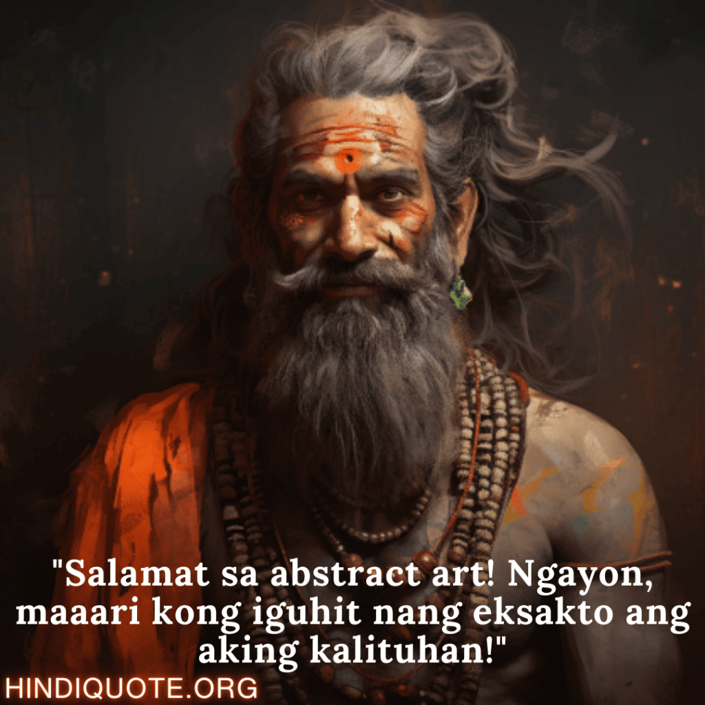 Funny Quotes In Tagalog For An Artist "Salamat sa abstract art! Ngayon, maaari kong iguhit nang eksakto ang aking kalituhan!"