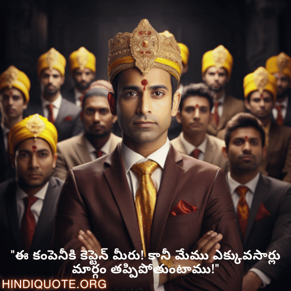 Funny Quotes In Telugu For Your Boss "ఈ కంపెనీకి కెప్టెన్ మీరు! కానీ మేము ఎక్కువసార్లు మార్గం తప్పిపోతుంటాము!"