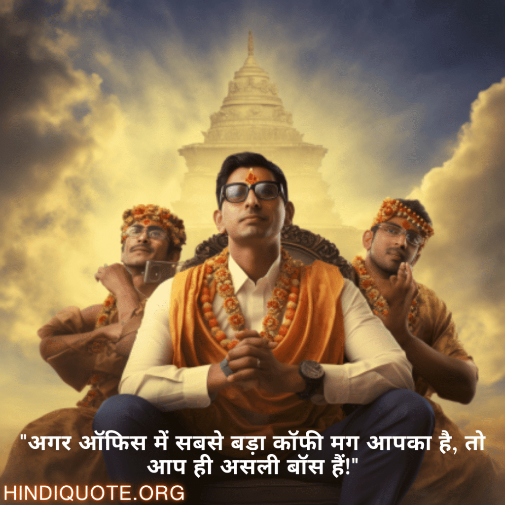 Funny Shayaris For Your Boss "अगर ऑफिस में सबसे बड़ा कॉफी मग आपका है, तो आप ही असली बॉस हैं!"
