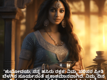 Good morning Wishes In Kannada For Your Crush "ಶುಭೋದಯ, ನನ್ನ ಹಸಿರು ರಕ್ಷಕ! ನಿಮ್ಮ ಪರಿಸರ ಪ್ರೀತಿ ಬೆಳಗಿನ ಸೂರ್ಯನಂತೆ ಪ್ರಕಾಶಮಾನವಾಗಿದೆ. ನಿಮ್ಮ ದಿನ ನಿಮ್ಮ ಪರಿಸರ ಸಂರಕ್ಷಣೆ ಕೆಲಸಗಳಂತೆ ಸ್ಥಿರ ಮತ್ತು ಪೋಷಕವಾಗಿರಲಿ!"