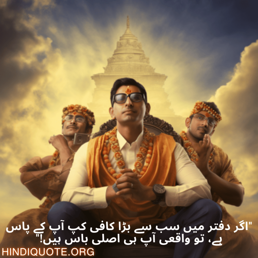 Funny Poetry Urdu For Your Boss "اگر دفتر میں سب سے بڑا کافی کپ آپ کے پاس ہے، تو واقعی آپ ہی اصلی باس ہیں!"