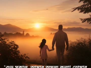 Good morning Wishes In Bengali For Your Daughter "শুভ সকাল, আমার অমূল্য কন্যা! তোমার হাসিই আমার দিনের উজ্জ্বল আলো।"