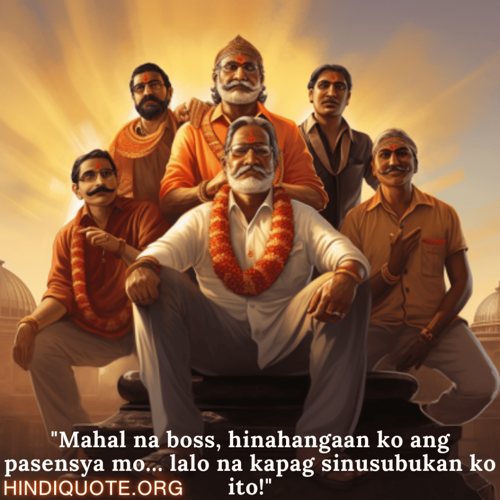 Comedy Quotes Tagalog For Your Boss "Mahal na boss, hinahangaan ko ang pasensya mo… lalo na kapag sinusubukan ko ito!"