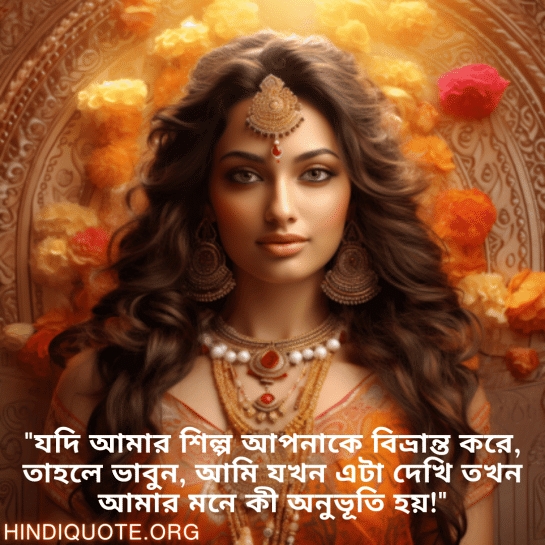 Funny Quotes In Bengali For An Artist "যদি আমার শিল্প আপনাকে বিভ্রান্ত করে, তাহলে ভাবুন, আমি যখন এটা দেখি তখন আমার মনে কী অনুভূতি হয়!"