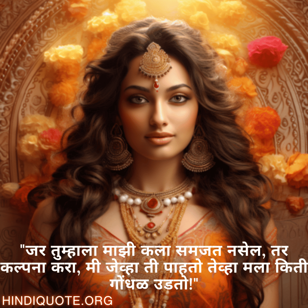 Funny Quotes In Marathi For An Artist "जर तुम्हाला माझी कला समजत नसेल, तर कल्पना करा, मी जेव्हा ती पाहतो तेव्हा मला किती गोंधळ उडतो!"