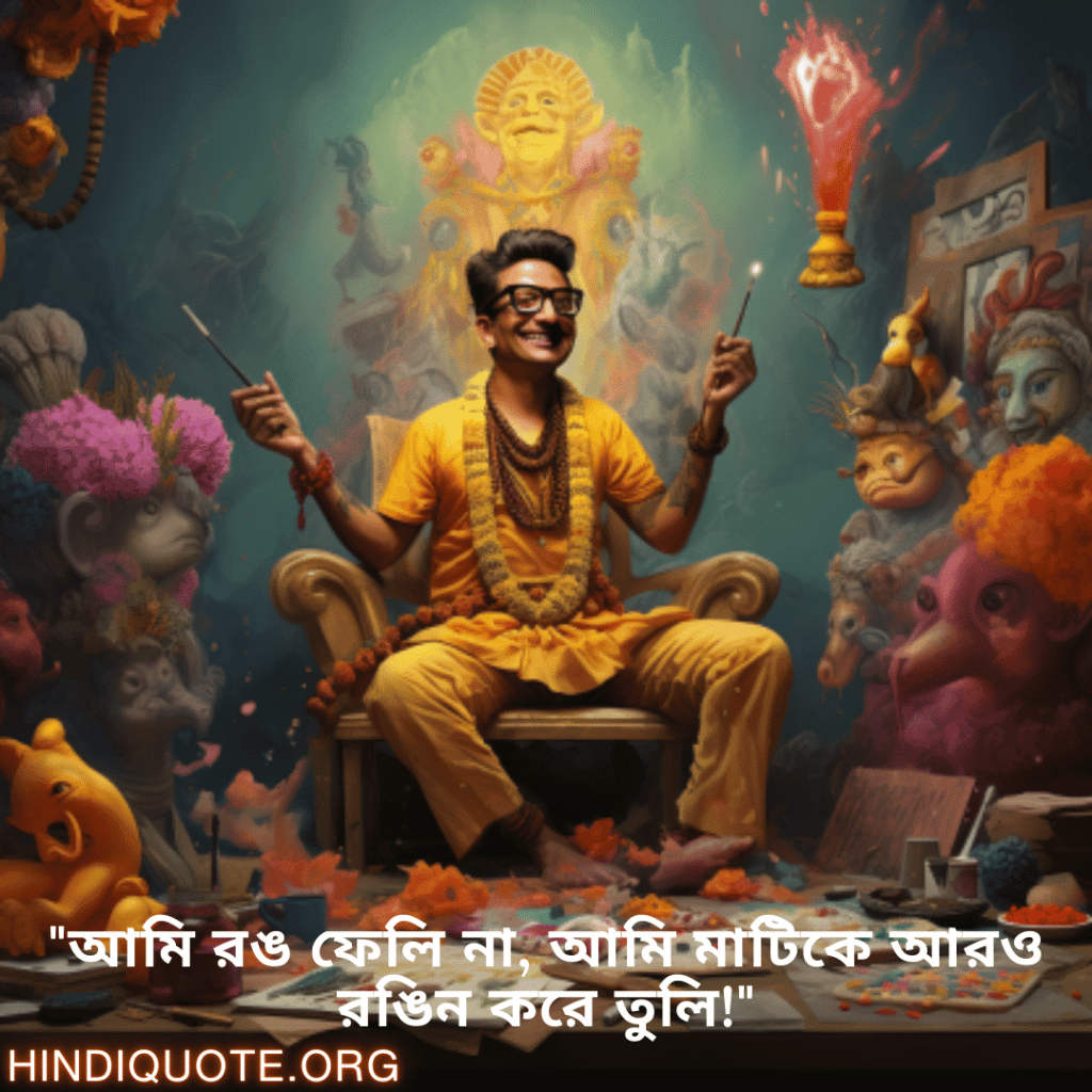 "আমি রঙ ফেলি না, আমি মাটিকে আরও রঙিন করে তুলি!"