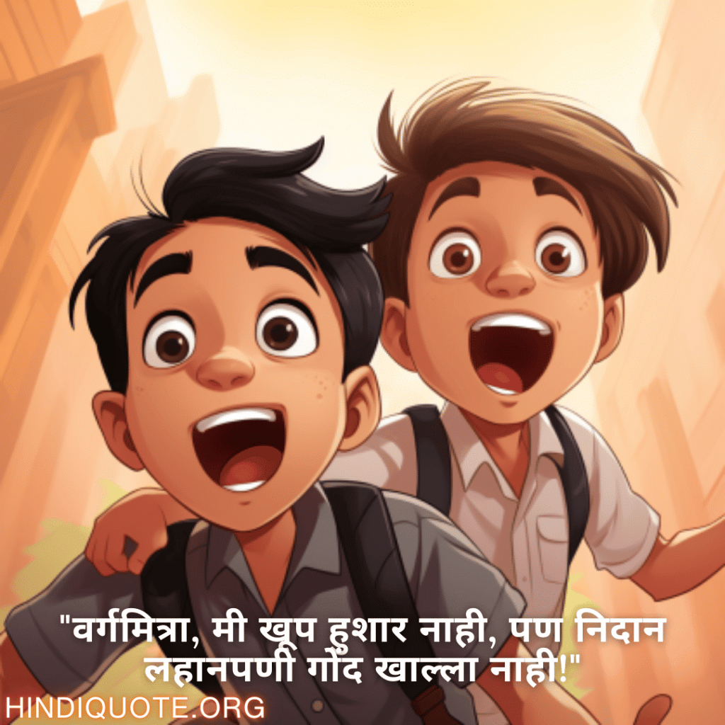 "वर्गमित्रा, मी खूप हुशार नाही, पण निदान लहानपणी गोंद खाल्ला नाही!"