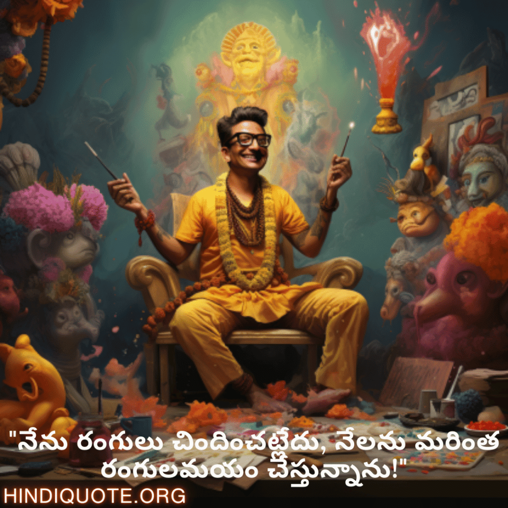 "నేను రంగులు చిందించట్లేదు, నేలను మరింత రంగులమయం చేస్తున్నాను!"