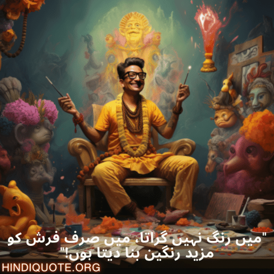 "میں رنگ نہیں گراتا، میں صرف فرش کو مزید رنگین بنا دیتا ہوں!"