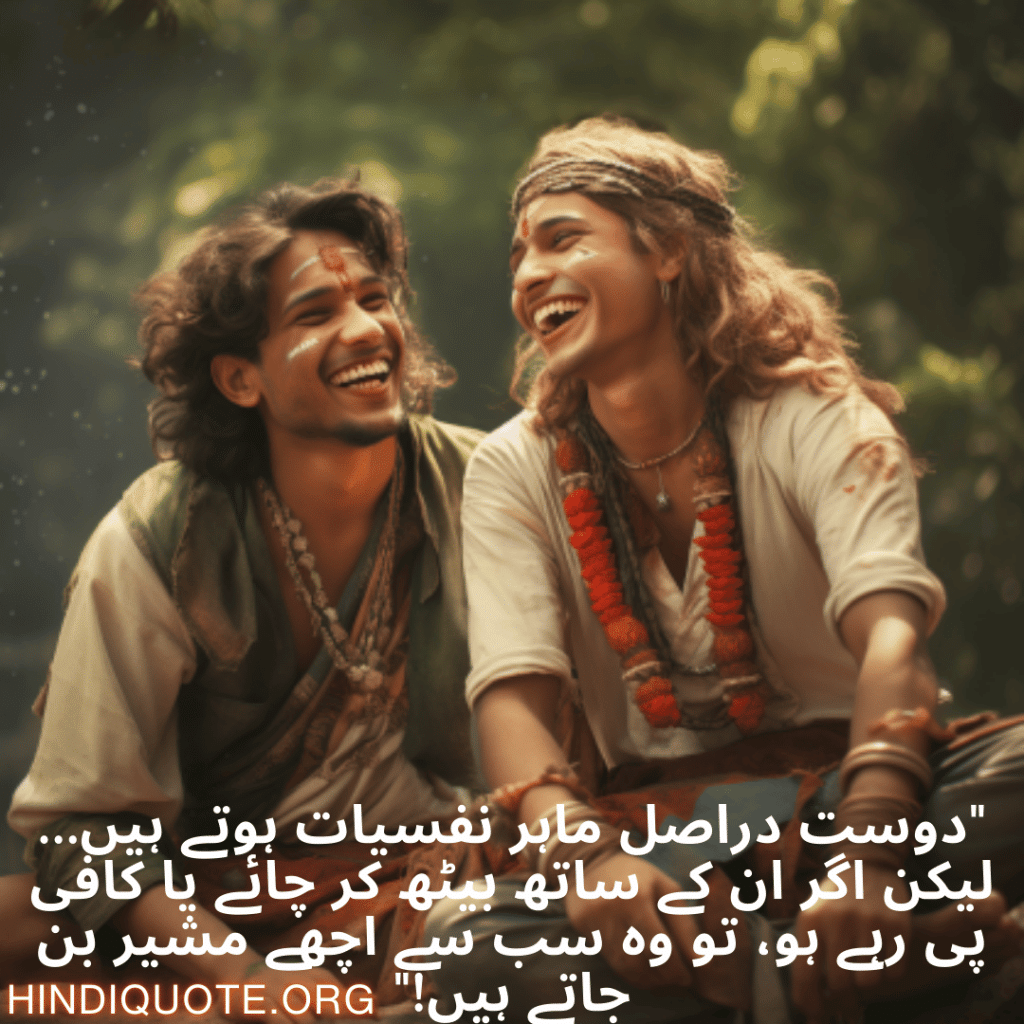 "دوست دراصل ماہر نفسیات ہوتے ہیں… لیکن اگر ان کے ساتھ بیٹھ کر چائے یا کافی پی رہے ہو، تو وہ سب سے اچھے مشیر بن جاتے ہیں!"