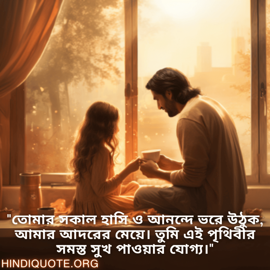 "তোমার সকাল হাসি ও আনন্দে ভরে উঠুক, আমার আদরের মেয়ে। তুমি এই পৃথিবীর সমস্ত সুখ পাওয়ার যোগ্য।"