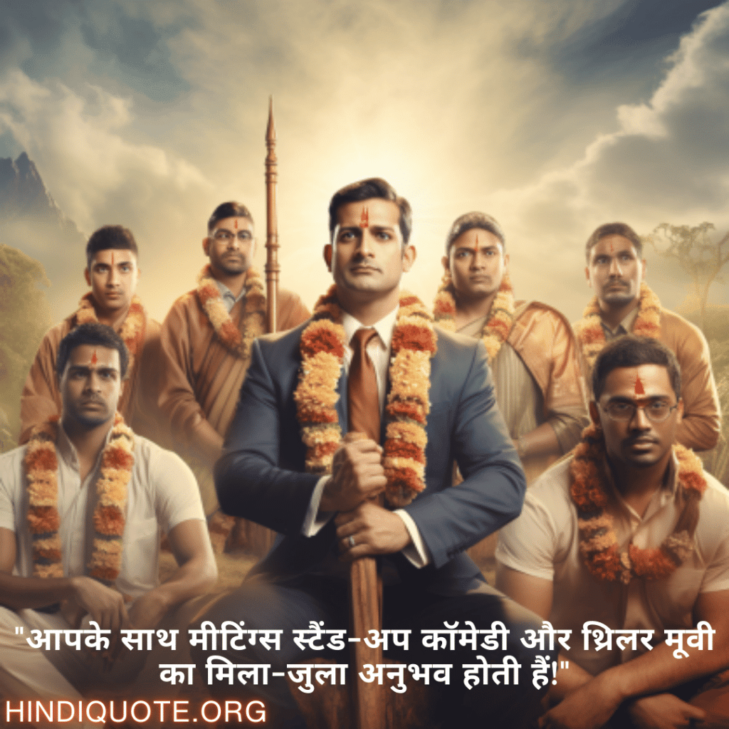 "आपके साथ मीटिंग्स स्टैंड-अप कॉमेडी और थ्रिलर मूवी का मिला-जुला अनुभव होती हैं!"