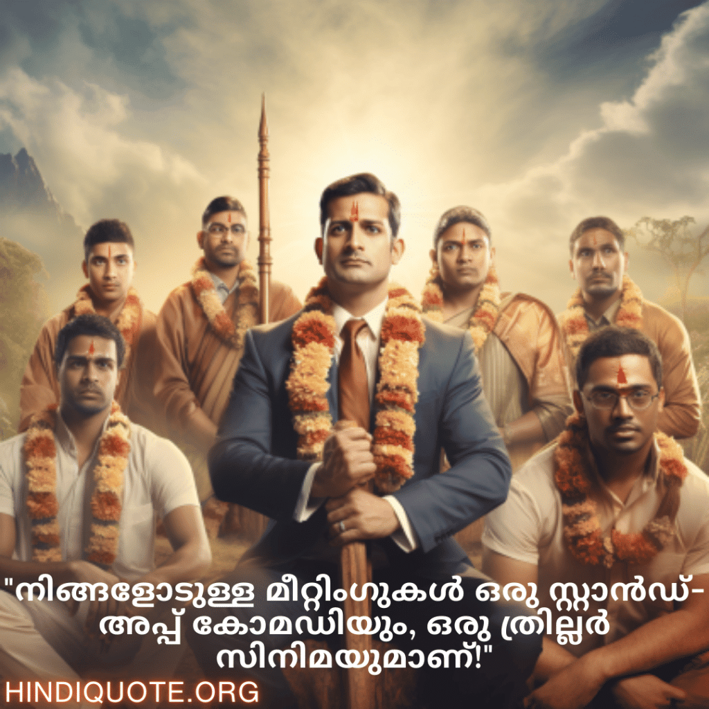 "നിങ്ങളോടുള്ള മീറ്റിംഗുകൾ ഒരു സ്റ്റാൻഡ്-അപ്പ് കോമഡിയും, ഒരു ത്രില്ലർ സിനിമയുമാണ്!"