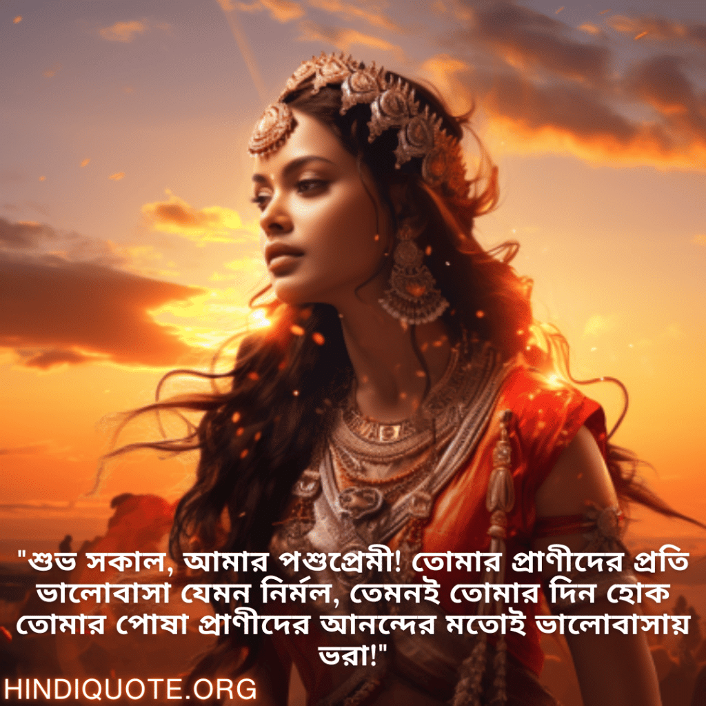 "শুভ সকাল, আমার পশুপ্রেমী! তোমার প্রাণীদের প্রতি ভালোবাসা যেমন নির্মল, তেমনই তোমার দিন হোক তোমার পোষা প্রাণীদের আনন্দের মতোই ভালোবাসায় ভরা!"